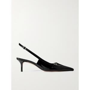 AEYDE Saba Buckled Patent-Leather Slingback Pumps Heels - IT 37.5